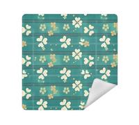 Make Up Bag Cloth Portable Toiletry Organizer Travel Wrap 13.8 X 13.8 Wrapper per Organizzazione, Trifoglio verde a righe, 17.7x17.7in