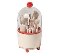 Make Up Brush Holder Organizer | Rotating Waterproof 7 Compartments | Clear
