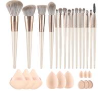 Make up Brushes 15Pcs Makeup Kit, Premium sintetico Kabuki Fondazione viso in polvere Concealers Ombretto Blush Pennelli Make up Set, con12pcs Spugne Blender