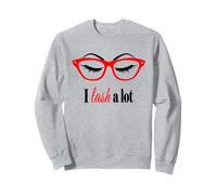 Make up Lash Eyelash Eyelashes Lover Sun Glasses Red t-Shirt Felpa