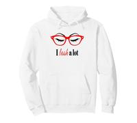 Make up Lash Eyelash Eyelashes Lover Sun Glasses Red t-Shirt Felpa con Cappuccio