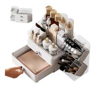 Make Up Organizers For Vanity - Large Storage Box With Drawers, Cosmetic Storage Organizer With Brush Holder Multi Compartment Makeup Organizer For Sink Counter Dresser Pantry Home Kitchen Bathroom