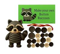 Make Your Own Animal Buttons Craft Kit, Funny Christmas Hanging 3D Animal Buttons Ornament, Christmas Holiday Decoration for Window Door Wreaths Entryway Decor