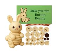 Make Your Own Animal Buttons Craft Kit, Funny Christmas Hanging 3D Animal Buttons Ornament, Christmas Holiday Decoration for Window Door Wreaths Entryway Decor