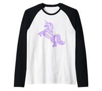 Make your own Magic Positive Citazione Ragazze Unicorno Graphic Tee Maglia con Maniche Raglan