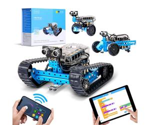 Makeblock mbot Ranger Robot Programmabile Bambini, Kit Robotica Educativa Cingolato 3 in 1, Coding Robot Giocattolo Compatibile con Programmazione Scratch e Arduino, Regali per Bambini 10 Anni+