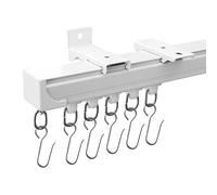 MaKefeile Binario per tende da soffitto a parete, resistente, per soggiorno, camera da letto, doccia, divisorio, bianco, da 0,9 m a 4,6 m