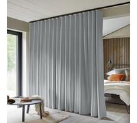 MaKefeile Tende divisorie - Pannello oscurante totale per la privacy, isolamento termico per la riduzione del rumore per camera da letto e soggiorno, larghezza 4,6 m altezza 2,1 m, grigio