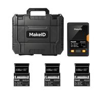Makeid Etichettatrice EP53 da 5,1 cm con custodia rigida e 3 cartucce per | Stampante bluetooth a trasferimento termico da 300 dpi, batteria da 2600 mAh, per la cucina domestica per piccole imprese e