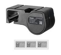 MakeID Etichette in PET per stampante industriale di etichette D50 - nero su argento, 38 mm x 60 mm (129 pezzi), uso interno/esterno, sicurezza, tracciamento delle risorse, marcatura elettrica