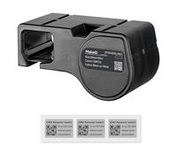 MakeID Etichette PET per Stampante di Etichette Industriale D50 - Nero su Argento, 38 mm x 60 mm (129 pz), uso interno/esterno, sicurezza, tracciabilità beni, etichettatura elettrica