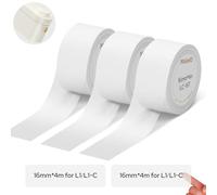 MakeID L1-C Ricariche Etichette Termiche, 3 Rotoli da 16mm x 4m, Laminati Continui, Impermeabili, Compatibili con Etichettatrici Termiche L1-C