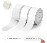 MakeID L1-C Ricariche Etichette Termiche, 3 Rotoli da 16mm x 4m, Laminati Continui, Impermeabili, Compatibili con Etichettatrici Termiche L1-C