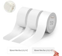 MakeID L1-C Ricariche Etichette Termiche, 3 Rotoli da 16mm x 4m, Laminati Continui, Impermeabili, Compatibili con Etichettatrici Termiche L1-C