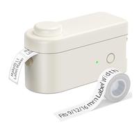 Makeid Mini Etichettatrice Portatile L1, Ricarica USB Bluetooth Termica Stampante Etichette Adesive per iOS & Android, Etichettatrice Etichette Adesive con 1 Rotolo di Etichette, Casa Ufficio Scuola