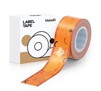 Makeid Nastro adesivo per etichette, 16 mm x 4 m, colorato, resistente al calore, autoadesivo come ricambio per Makeid L1/Q1/E1, notte di zucca