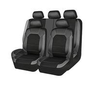 MaKeMoney 9 Pezzi Auto Set Coprisedili per Citroen C3 2020-2025 2026, Pelle Copri Sedili Auto Traspirante Interno Accessori,B/Black Gray