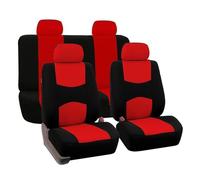MaKeMoney 9 Pezzi Auto Set Coprisedili per Fiat Panda Classic/Pandazzurri/Panda City Cross 2000-2023 2024, Pelle Copri Sedile Auto Impermeabile Protezioni Interno Accessori, H/Red