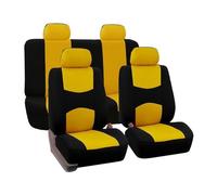 MaKeMoney 9 Pezzi Auto Set Coprisedili per Fiat Panda Classic/Pandazzurri/Panda City Cross 2000-2023 2024, Pelle Copri Sedile Auto Impermeabile Protezioni Interno Accessori, F/Yellow