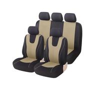 MaKeMoney 9 Pezzi Auto Set Coprisedili per Hyundai i10 i-10 / i10 N Line 2000-2023 2024 2025, Set Copri-Sedile Anteriori Traspirante Antiscivolo Auto Accessori,B/Black Beige