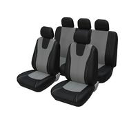 MaKeMoney 9 Pezzi Auto Set Coprisedili per Hyundai i10 i-10 / i10 N Line 2000-2023 2024 2025, Set Copri-Sedile Anteriori Traspirante Antiscivolo Auto Accessori,E/Black Gray
