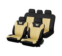 MaKeMoney 9 Pezzi Auto Set Coprisedili per MG ZS MG4 MG5 ZS EV 2022 2023 2024 2025 2026, Anteriore Posteriore Set Completo Traspirante Impermeabile Copri Sedile, G/Beige