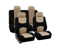 MaKeMoney 9 Pezzi Auto Set Coprisedili per S-uzuki Ignis (MF) 2.Gen 2016-2023, Set Copri-Sedile Anteriori e Posteriori Traspirante Protezion Accessori, C/Black Beige