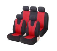 MaKeMoney 9 Pezzi Coprisedile Coprisedili Auto per Renault Clio MK2 Hatchback 1998-2026, Antiscivolo Coprisedile Traspirante Protezione Accessori,C/红色