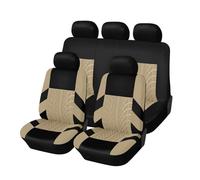 MaKeMoney 9 Pezzi Coprisedili Auto per FO-rd Focus ST-Line 2020-2023, Traspirante Auto Set Coprisedili Impermeabile Comfort Interno Accessori, B/Beige