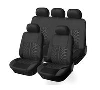 MaKeMoney 9 Pezzi Coprisedili Auto per V-W T-Cross 2019-2024, Traspirante Auto Set Coprisedili Impermeabile Comfort Interno Accessori, E/Black