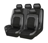 MaKeMoney Set di 9 coprisedili per auto in pelle per Audi Q3 S-Line/Q3 Quattro/Q3 Sportback/Q5/Q5 Set completo di protezioni per sedili accessori interni B/grigio nero