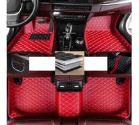 MaKeMoney Tappetini Auto in Pelle per V-W Taigo Taigo R-Line SUV(LHD), Copertura Completa Auto Tappeti Tappetini Antiscivolo Protezion Accessori, G/Red