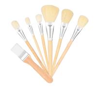 Makemop Brush - 7 pennelli rotondi per, pennelli acrilici, pennelli flessibili per pittura artistica, strumenti acrilici per acquerelli, lavaggi, trame, tela, murales, illustrazioni