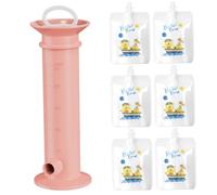 Maker di custodie per alimenti per bambini, 7 pezzi/set di sacchetti per bambini sicuri con 6 pezzi da 4 da 150 ml di tappe per alimenti riutilizzabili per, facile da pulire