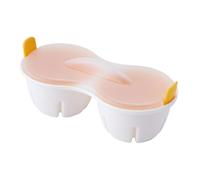 Maker di uova - Caldaia per uova in stufato, produttore di uova nel microonde | Fornello a 2 sezioni duro, da cucina per uova morbide e dure, bracconiere a microonde con coperchio, 22x8,