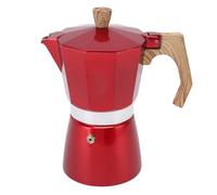 Maker Espresso in Piano Cottura, Classic Red Stovetop Espresso e caffè, Produce un Vero caffè Italiano, Pot Mok in Alluminio 3-6 Tazze con Manico (Capacità di 6 tazze)
