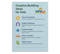 Maker Space Poster Creative Building Ideas for Classroom Fun | for sparking curiosity and collaborative creation among students.(Framed,12x18inch(30x45cm))