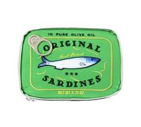Makeup Bag - 17.8x12cm Large Capacity, PU Leather Cosmetic Pouch, Funny Canned Sardine Design with Zipper Closure and Compartments | Travel Toiletry Bag for Eye Shadow, Lipsticks, Shampoo, Makeup Esse