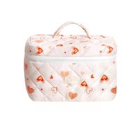 Makeup Bag Cute, Flower Makeup Bag, Aesthetic Floral Pouch, Reusable Quilted Toiletry Bag, Large Travel Cosmetic Bag, Toilet Bathroom Shower Bag, Floral Makeup Bag, Cute Cosmetic Bag