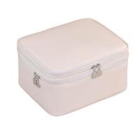 Makeup Bag, Large Capacity Travel Makeup Case, 9,25 x 7,68 x 5,12 in Double Layer Toiletry Pouches with Divider, Water Resistant Stylish for Bathroom, Brushes, Birthday, Daily