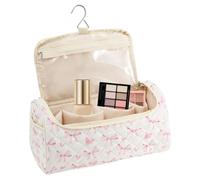 Makeup Bag - Large Capacity Travel Pouch for Cosmetics | Soft Cotton Material with Portable Zipper Design, Organized Storage for Brushes Hairs Tools Jewelry Toiletries Bathroom Gym Road Trip Use