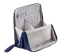 Makeup Bag, Standing Makeup Bag - Portable, Large Capacity Waterproof Makeup Organizer with Compartments for Travel & Home Use - Compact & Durable for Easy Access and Storage (Blue-A)