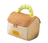 Makeup Bag, Toiletries Pouch, House-Shaped Large Capacity Non-Woven Fabric Zippered Cosmetic Organizer Lightweight for Home Travel Business Trips, 7,09 x 7,09 x 5,91 pollici, marrone, Se référer au