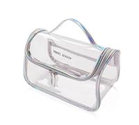Makeup Bag Viaggi sacchetti cosmetici trasparenti PVC. Donne Zipper Clear Makeup Bags Beauty Case Make Up Organizer Storage Bath Back Wash Bag Pochette Trucchi (Color : A)