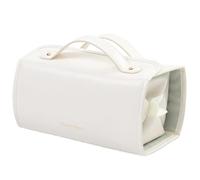 Makeup Bag with Compartments, Makeup Storage Organizer, Portable Waterproof Toiletry Carrier, Easy-to-Clean and Compact 9,45 x 4,72 x 4,72 pollici for Traveling Women and Men, Crema colorata, Se