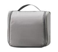 Makeup Bag with Compartments, Portable Cosmetic Organizer, Travel Makeup Train Case, Water-Resistant Storage Pouch for Jewelry, 7.48 x 7.09 x 2.36 inches, Gray