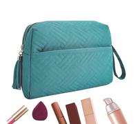 Makeup Bag, Zipper Pouch Bags, Waterproof Toiletry Purse, Cosmetic Storage Case, Strap Handle Carry Feature for Women, Daily Use, Bathroom, Vanity, Bed Room, Work Room, 9.06x3.74x6.69 Inches