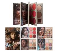 Makeup Book Palette - Matte Shimmer Blush Highlighter Powder, Pigmented Eyeshadow Palette Cosmetic Set For Women All Skin Type Birthday Christmas Wedding Party Dating Holiday Gathering