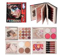 Makeup Book Palette, Portable Waterproof Eyeshadow Blusher Lip Palette