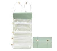 Makeup Brush Bag, Cosmetic Storage Case, Travel Beauty Organizer, Roll Up Design Multiple Compartments Detachable Pouches for Outdoor, 21.26x9.25x0.39 Inches
